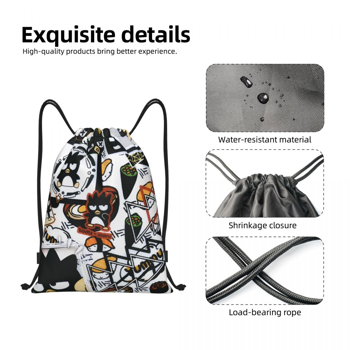 Cute Cartoon Penguin Bad Badtz - Drawstring Gym Bag ulasan dan harga