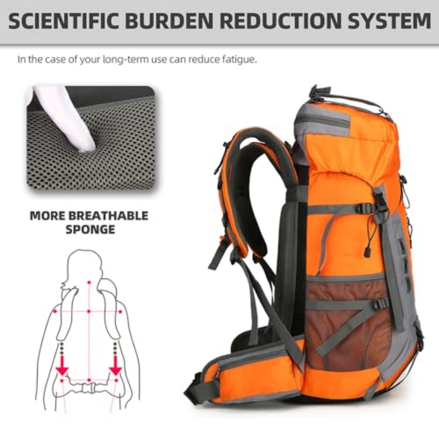 60L Hiking Backpack for Men an - Hiking Backpack Waterproof ulasan dan harga