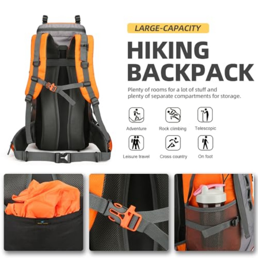 60L Hiking Backpack for Men an - Hiking Backpack Waterproof ulasan dan harga