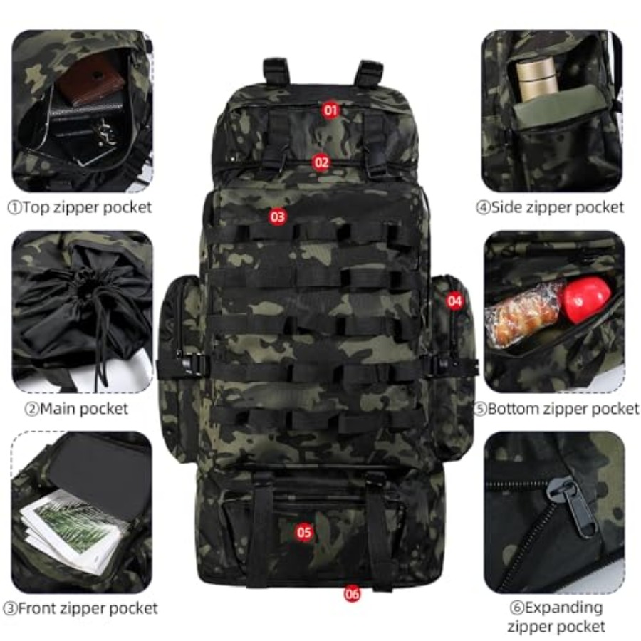 70L/100L Camping Hiking Backpa - Hiking Backpack Waterproof ulasan dan harga