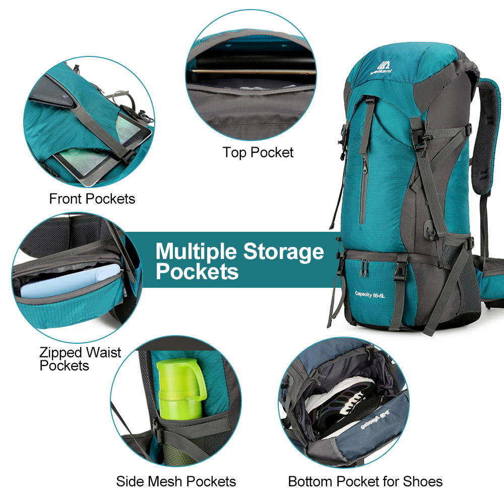70L Travel Backpack Hiking Bac - Rain Cover Backpack ulasan dan harga