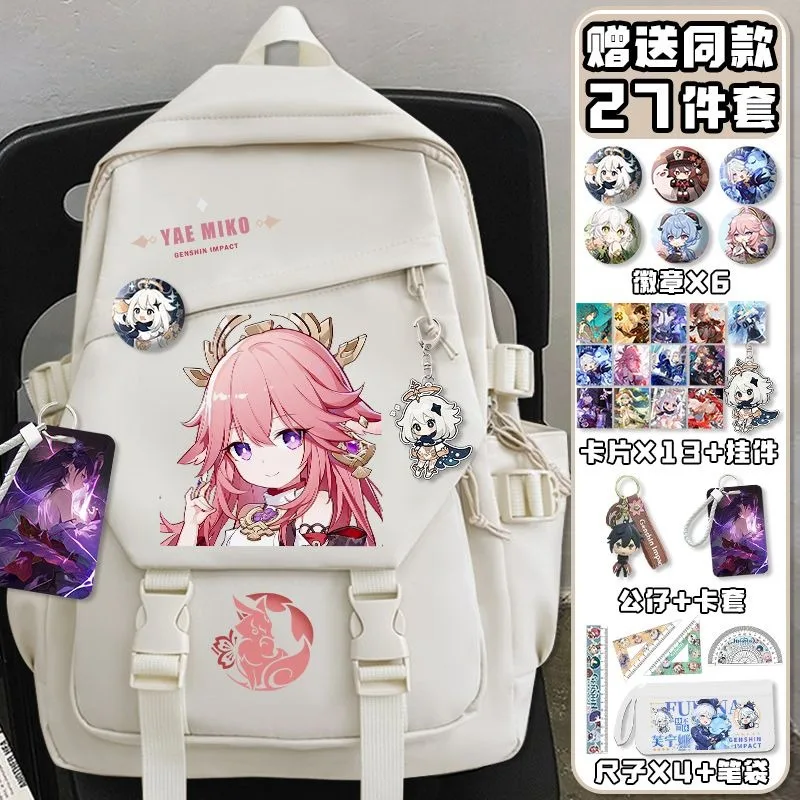 Black White, Genshin Impact, S - School Backpack Teen ulasan dan harga