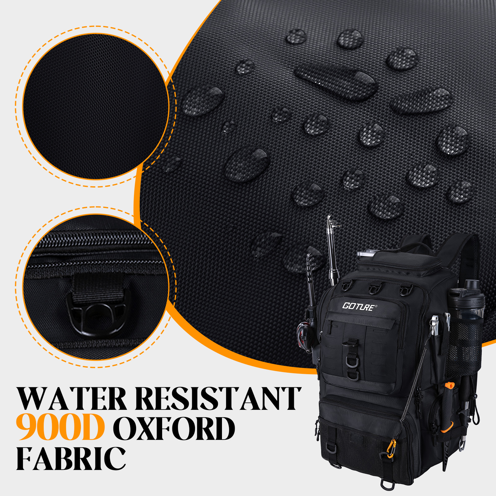 Goture Fishing Bag with Rod Ho - Backpack Insert Organizer ulasan dan harga