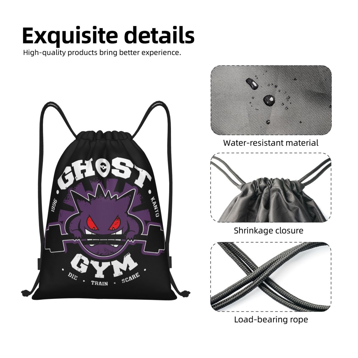 Ghost Gym Drawstring Backpack  - Drawstring Gym Bag ulasan dan harga