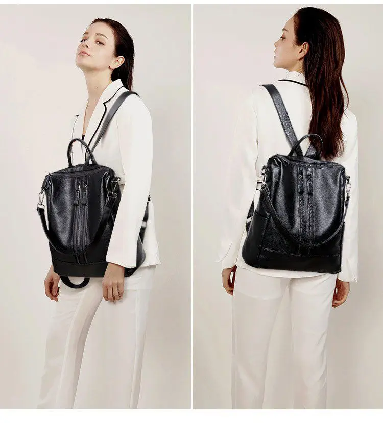 Women Soft Leather Backpack Sc - Canvas Backpack Casual ulasan dan harga