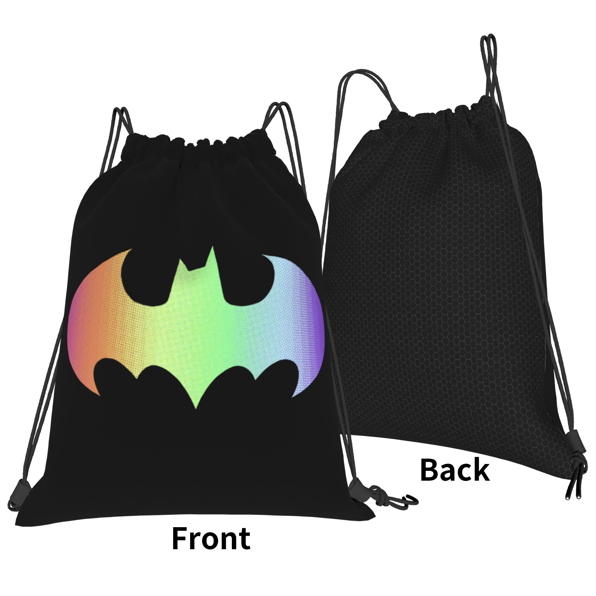 Batmans Logo Rainbow Gradient  - Drawstring Gym Bag ulasan dan harga