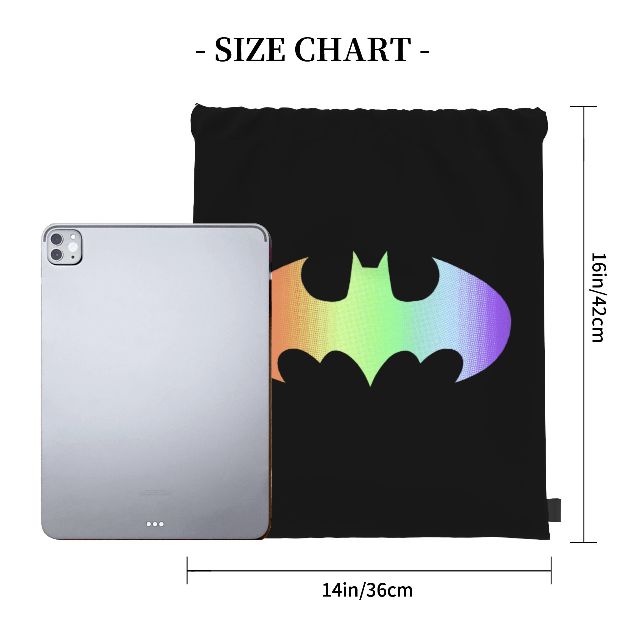 Batmans Logo Rainbow Gradient  - Drawstring Gym Bag ulasan dan harga