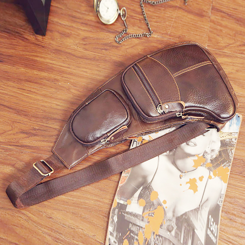 High Quality Men Genuine Leath - Sling Backpack Shoulder ulasan dan harga