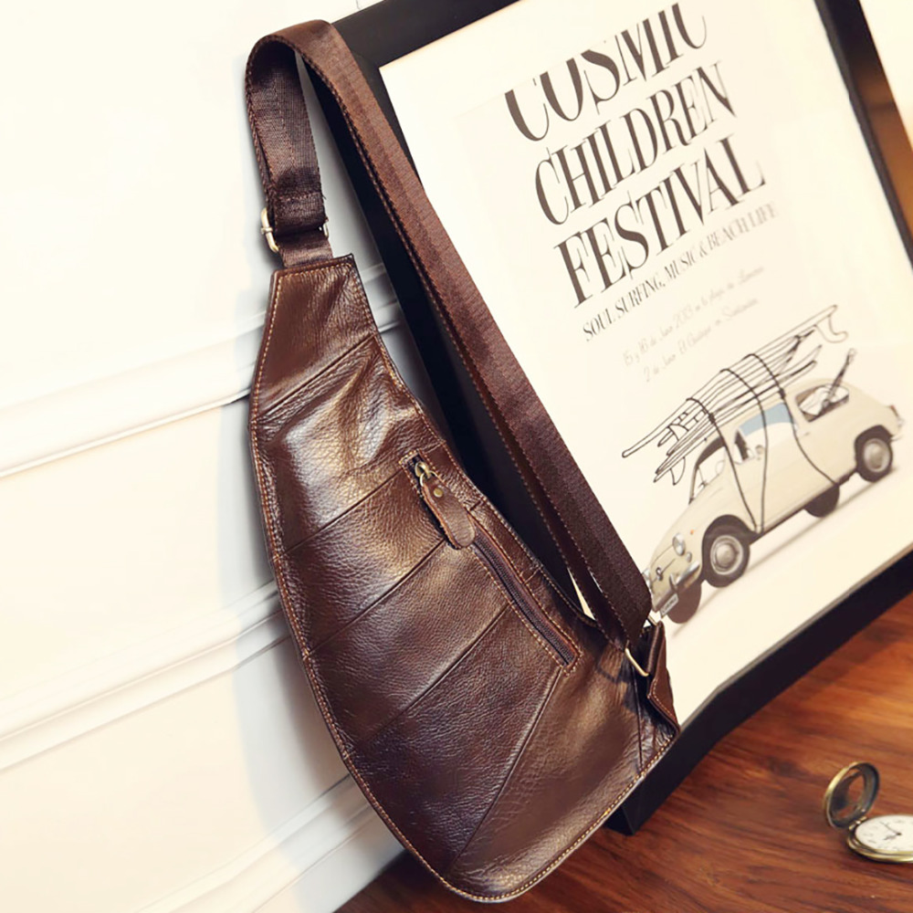 High Quality Men Genuine Leath - Sling Backpack Shoulder ulasan dan harga