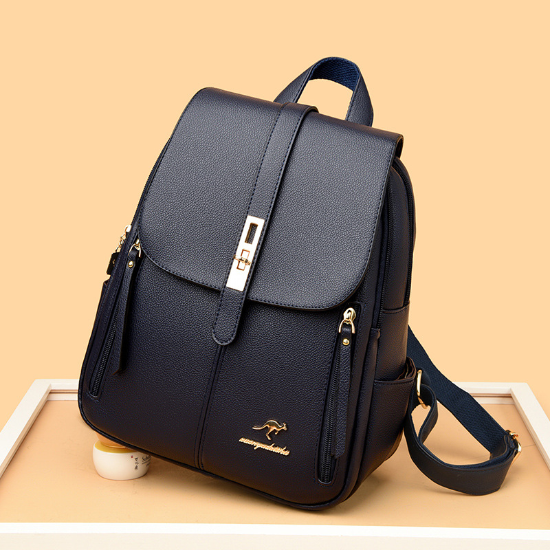 Elegant Wine Red Leather Backp - Travel Backpack Anti Theft ulasan dan harga