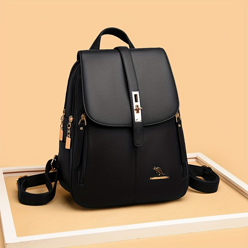 Elegant Wine Red Leather Backp - Travel Backpack Anti Theft ulasan dan harga