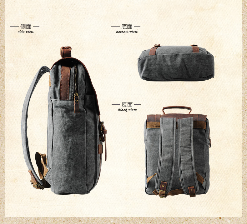 Fashion Male Backpack Leather  - Rucksack Military Style ulasan dan harga