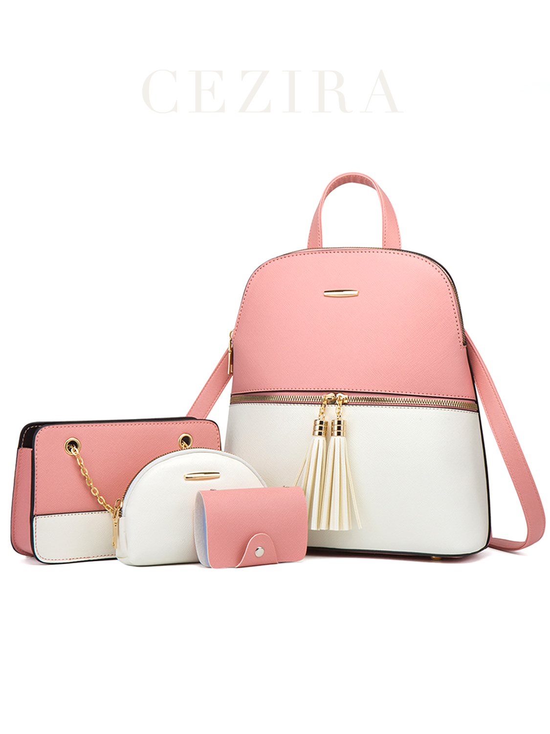 4 PCS Bags Set Women's Fashion - Mini Backpack Purse ulasan dan harga