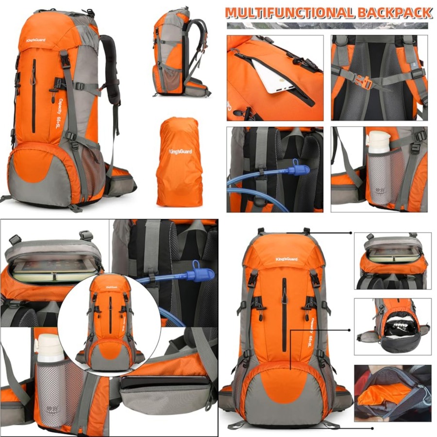 70L Hiking Backpack with Rain  - Hiking Backpack Waterproof ulasan dan harga