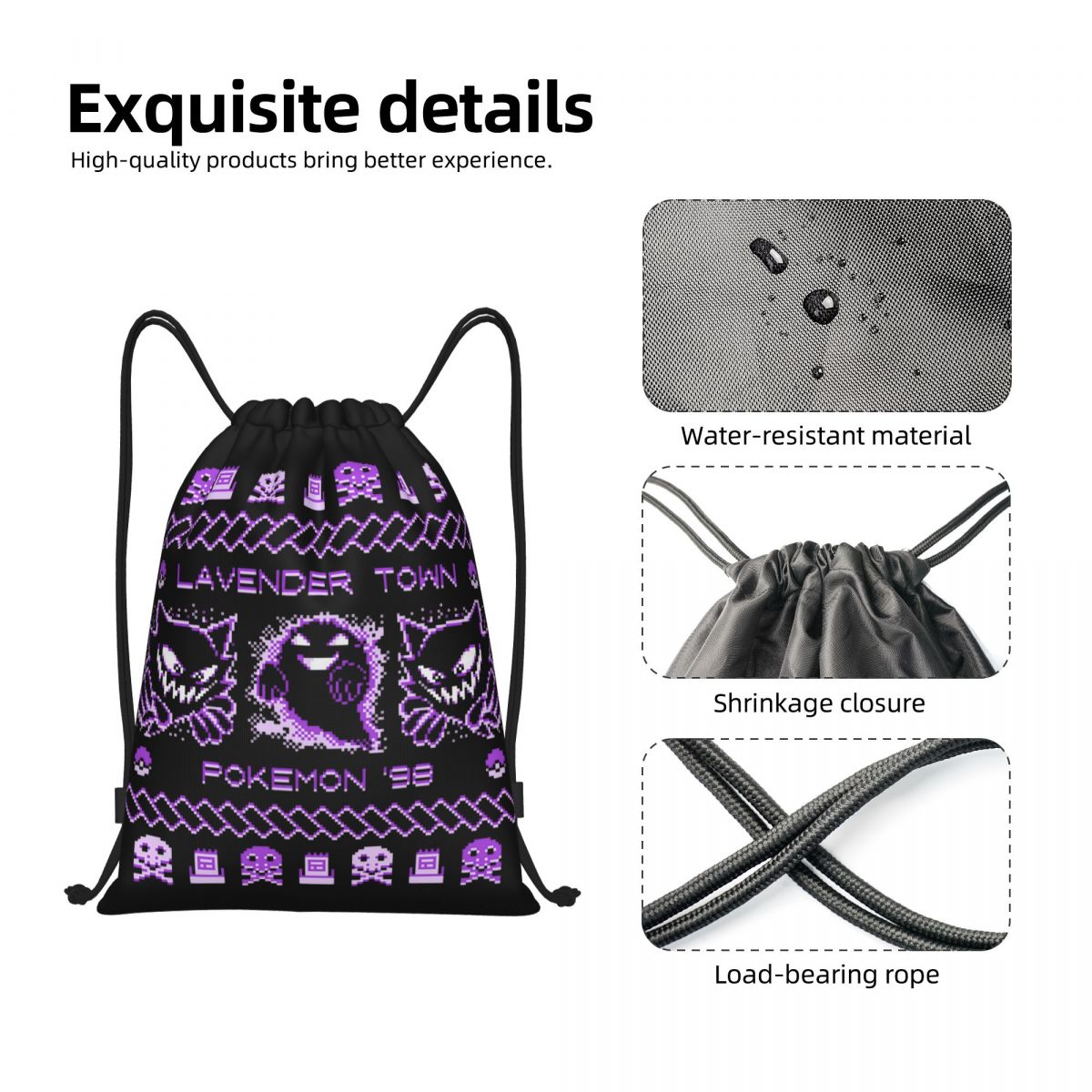 Lavender Town Christmas Backpa - Drawstring Gym Bag ulasan dan harga