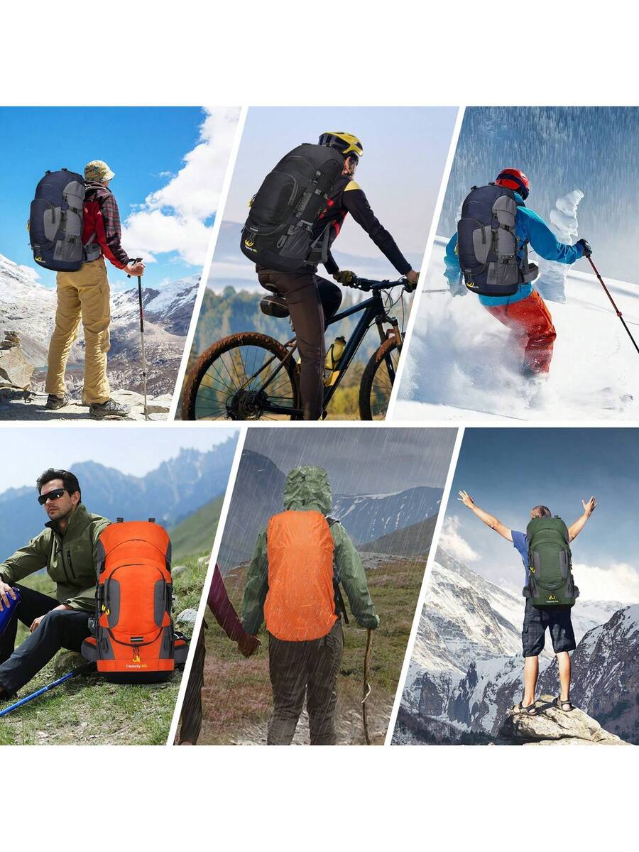 60L Waterproof Oxford Backpack - Hiking Backpack Waterproof ulasan dan harga