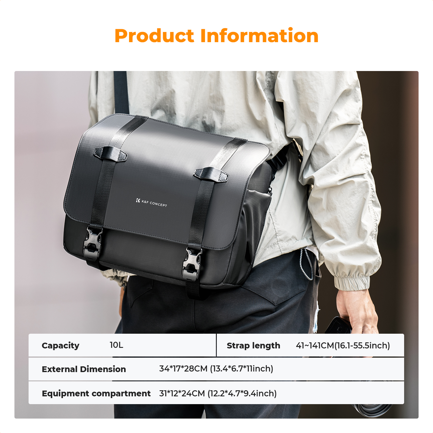 K&F CONCEPT 10L Camera Sling B - Rain Cover Backpack ulasan dan harga