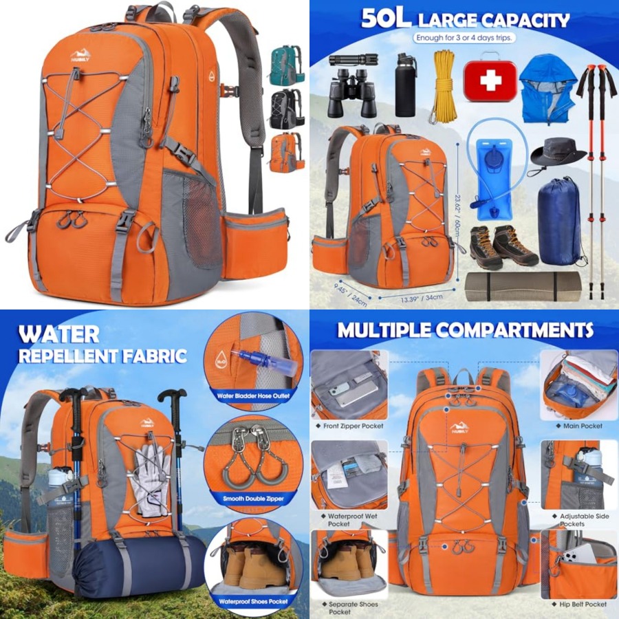 50L Hiking Backpack Waterproof - Hiking Backpack Waterproof ulasan dan harga